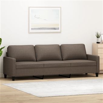 Sofá vidaXL de 3 lugares tecido 210 cm cinzento-acastanhado - 1