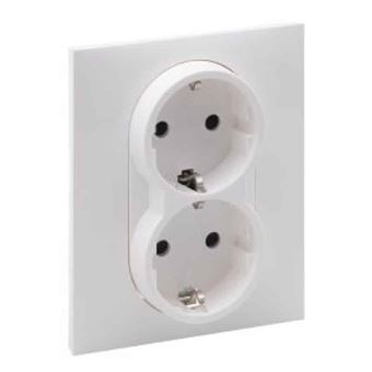 Tomada dupla 2P+T Schuko, 16 A -230 VAC - Branco - Legrand New Suno - 1