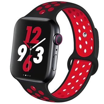 Bracelete de Silicone Gift4Me para Apple Watch Series 9 - 41mm - Preto / Vermelho - 1