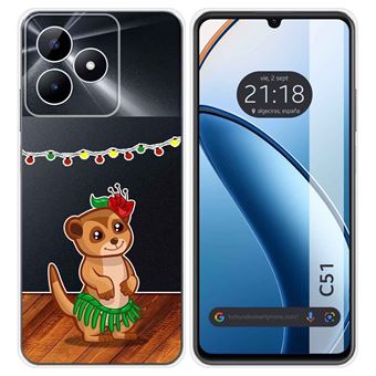 Capa de silicone TUMUNDOSMARTPHONE para Realme C51 | transparente desenhos Meerkat - 1