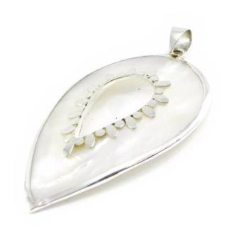 Navajos et Zunis (indian) - Pingente prata "Sagesse" nacre branco - 1