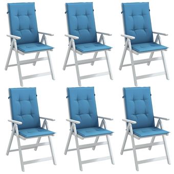 Almofadões para Cadeiras Altas vidaXL | 6  Peças | mesclado tecido azul - 1