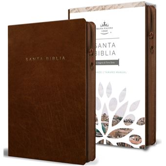Biblia Reina Valera 1960 Letra Grande. Simil Piel Canela Cremallera Tamano Manual  Spanish Bible Rvr 1960. Handy Size Large Print Leathersoft Brown Zip By - 1