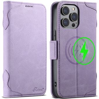 Capa com Abas MagSafe com Suporte, Carregamento Sem Fio e Slot para Cartões J07 V-REEL para iPhone 17 Pro - Roxo - 1