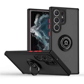 Capa Tumundosmartphone fosca com borda preta e anel giratório 360 para Samsung Galaxy S24 Ultra 5G - 1
