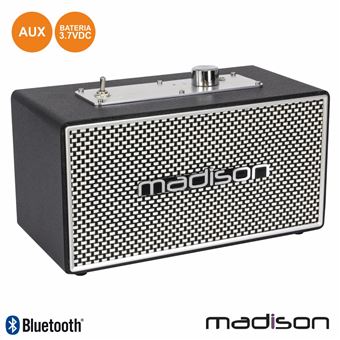 Coluna Bluetooth Vintage Madison 15W Preto