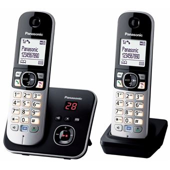 Telefone Panasonic KX-TG6822FRB | Cinzento, Prateado - 1
