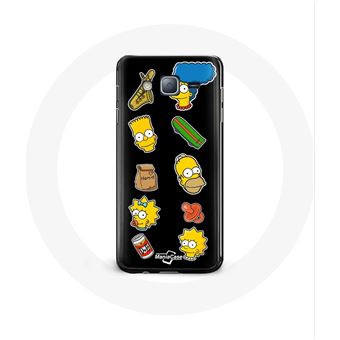 Capa Maniacase para Samsung Galaxy Grand Prime Os Simpsons Adesivos Fundo Preto - 1