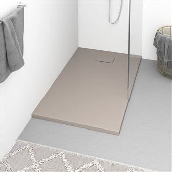 Base de Chuveiro vidaXL SMC 120x70 cm castanho - 1