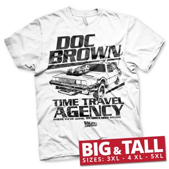 T-shirt Doc Brown Time Travel Agency | Branco | 4XL - 1