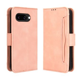 Capa FOXDOCK Protetora para Google Pixel 9A | Suporte e Flip de couro PU | À Prova de Choque | Rosa - 1