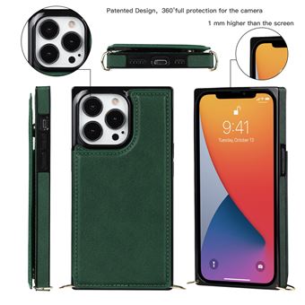 Capa e Tpu + Pu magunivers Autoabsorvível | à Prova de Choque | Bloqueio de Rfid com Muleta Verde para Iphone 13 Pro 6.1'' - 1