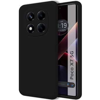 Capa TUMUNDOSMARTPHONE de silicone líquido ultramacio para Xiaomi Poco X7 5G preta - 1