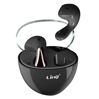 Auriculares Wireless LinQ | Design Goutte| Controlo tátil | Preto - 1