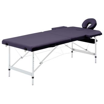 Mesa de Massagens Dobrável vidaXL | 2 Zonas | Alumínio Roxo - 1
