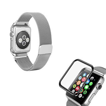 Kit Pulseira Bracelete Milanese Loop Fecho Magnético + Pelicula de Vidro 3D Phonecare | para Apple Watch Series SE | 40mm | Cinza - 1