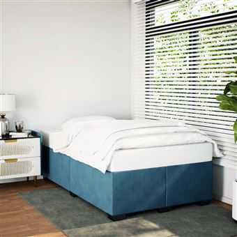 Estrutura de cama vidaXL | 120x200 cm | veludo azul - 1