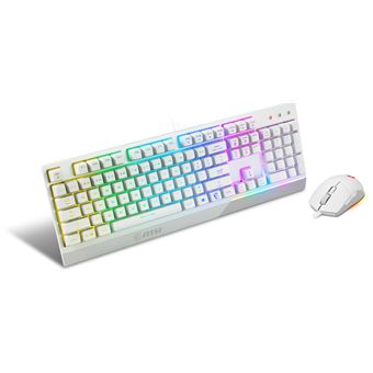 Teclado Gaming com Fios + Rato MSI S11-04DE305-CLA | Idioma: Alemão | Branco - 1