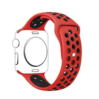 Bracelete de Silicone Gift4Me para Apple Watch Series 9 - 41mm - Vermelho / Preto - 1