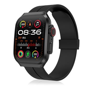 Smartwatch DAM OP88 | Tela curva AMOLED de 1,95 px | Chamadas Bluetooth | Monitor de saúde | Coroa Multifuncional | 4x1,6x5,2 cm - Preto - 1
