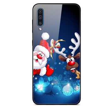Capa Magunivers | TPU vidro rígido Papai Noel e bola para Samsung Galaxy A50s/A30s/A50