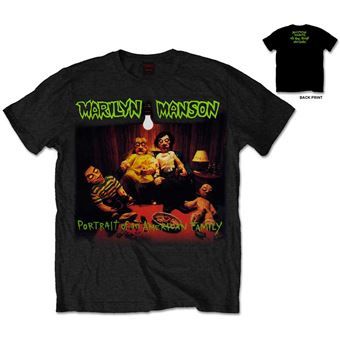 T-shirt Rock Off MARILYN MANSON | American Family (Back Print) | Preto | S - 1