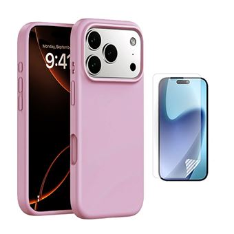 Kit Película Hydrogel Frente + Capa Silicone Líquido PHONECARE para Apple iPhone 17 Pro Max | Rosa - 1