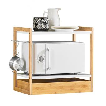 Prateleira para Microondas com 2 Prateleiras SoBuy KCR07-WN - 1