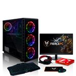 Bundle PC Gaming Fierce EXILE RGB | Rápido 4x4GHz Quad-Core AMD Ryzen 3 3200G | 1TB Disco Duro | 16GB de 3000MHz DDR4 RAM | AMD Radeon Vega 8 Gráficos Integrados | HDMI, USB3, Wi-Fi | Windows Não Incluído | Teclado (UK/QWERTY) e Rato | Monitor 21.5'' | Ga