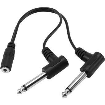 Adaptador Áudio TRS 3,5mm Fêmea Orysin para 2× Jack 6,35mm Mono – Ângulo Reto - 1