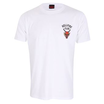 Camisola de Manga Curta Stranger Things Helfire Club | M - Branco - 1