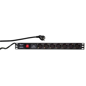 LogiLink PDU7C01 estabilizador de corrente 7 tomada(s) CA 230 V 2 m Preto - 1