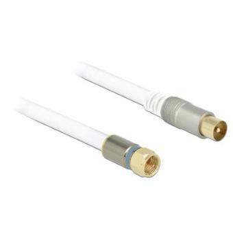 Cabo Coaxial DeLOCK 1m RG-6/U | Branco - 1