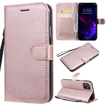 Capa Magunivers PU Cor Sólida com Cordão Ouro Rosa para Apple iPhone 11 6.1 '' (2019) - 1