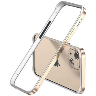 Capa Bumper Liga de Alumínio Dual Antiimpacto para Iphone 15 Pro - Dourado e Branco - 1
