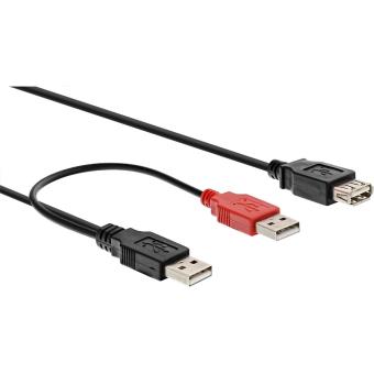 Cabo USB InLine 34512Z 2m 2 x USB A USB A Preto, Vermelho