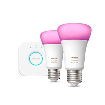 Iluminação inteligente Philips Ambiente branco e colorido Hue Kit inicial, E27