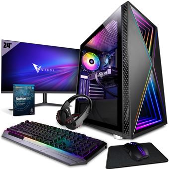 Computador Gaming Vibox VII-57 - 24"" Pacote de Monitores - Intel i7 12700F Processador 4.9GHz - AMD Radeon RX 6700XT 12Gb Placa Gráfica - 16Gb RAM - 240GB SSD - 1Tb Disco Rígido - Windows 11 - WiFi - 1