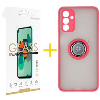Pack 1 x Película de Vidro Temperado 2.5D + Capa skyhe para Samsung Galaxy S25 5G | Gel Bumper Ring | Vermelho - 1