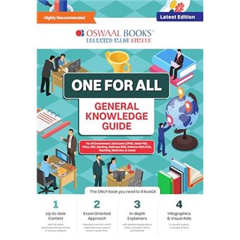 Oswaal One for all GK Guide English Medium (Latest Edition) For All Government Job Exams (UPSC, State PSC, PSUs, SSC, Banking, Railways RRB, Defence NDA/CDS, Teaching, State Govt. & More) - 1
