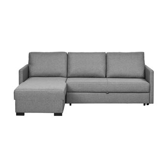 Sofá Lourini Justin | Três Lugares com Chaise Longue e Cama | Cinza - 1