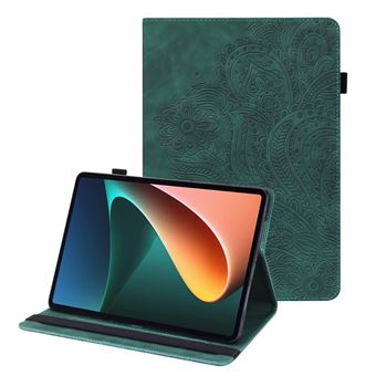Capa PU Padrão de flores com Suporte e Porta-cartões Verde Magunivers para Xiaomi Pad 5/Pad 5 Pro - 1