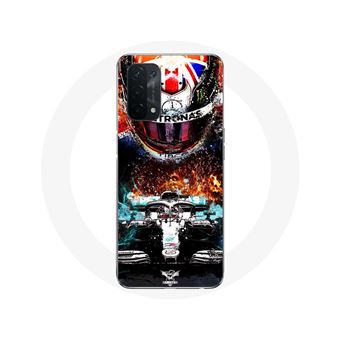 Capa Maniacase para Oppo A74 5G com Lewis Hamilton da equipe Mercedes, com o número 44 - 1