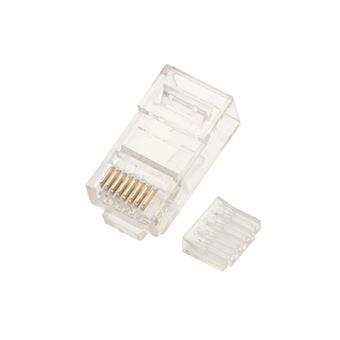 Conector Extralink Plugue RJ45 CAT6 UTP RJ45 8P8C nao blindado | Transparente - 1