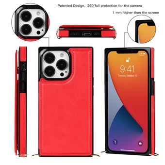 Capa e Tpu + Pu magunivers Autoabsorvível | à Prova de Choque | Bloqueio de Rfid com Muleta Vermelho para Iphone 13 Pro 6.1'' - 1