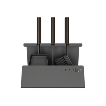 Conjunto de Ferramentas para Lareira OutInFire | 3 Peças | Aço e Madeira | Preto - Set 2 - 1