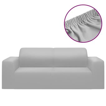 Capa para sofá vidaXL | elástica 2 lugares | jersey de poliéster cinzento - 1