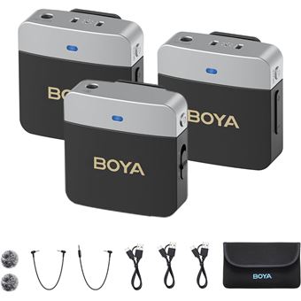 Microfone de lapela sem fio Boya BY-M1V2 | 2 emissores e 1 receptor - 1