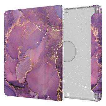 Capa PU Dobrável em Três partes com Fundo transparente em mármore/Padrão Roxo Magunivers para iPad 10.2 (2020)(2019) - 1