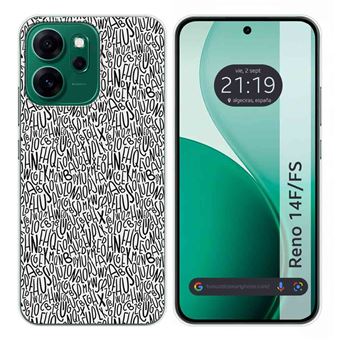 Capa Tumundosmartphone de silicone para Oppo Reno 14 FS / 14FS 5G | Design Letras Desenhos - 1